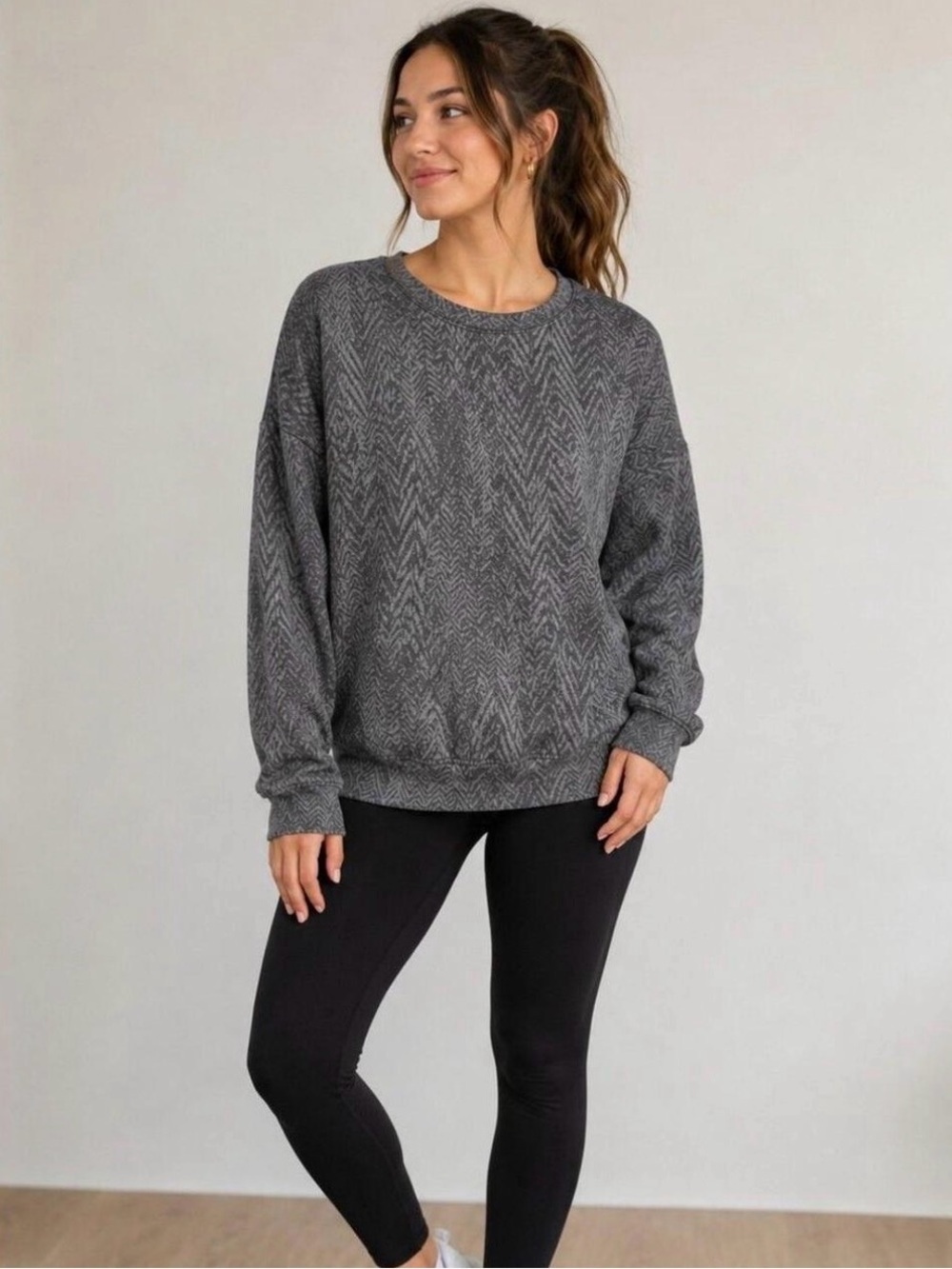 Athleta womens studio to street crewneck size small